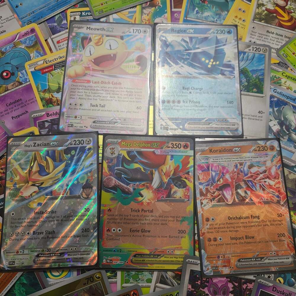 Pokemon TCG Cards Lot 100 Bulk Bundle 5 Ultra Rare EX 25 Rare 40 Holo Reverse
